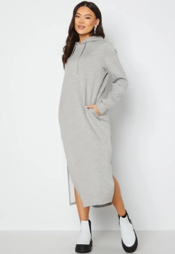 VILA Sif L/S Mid Sweat Dress Light Grey Melange L
