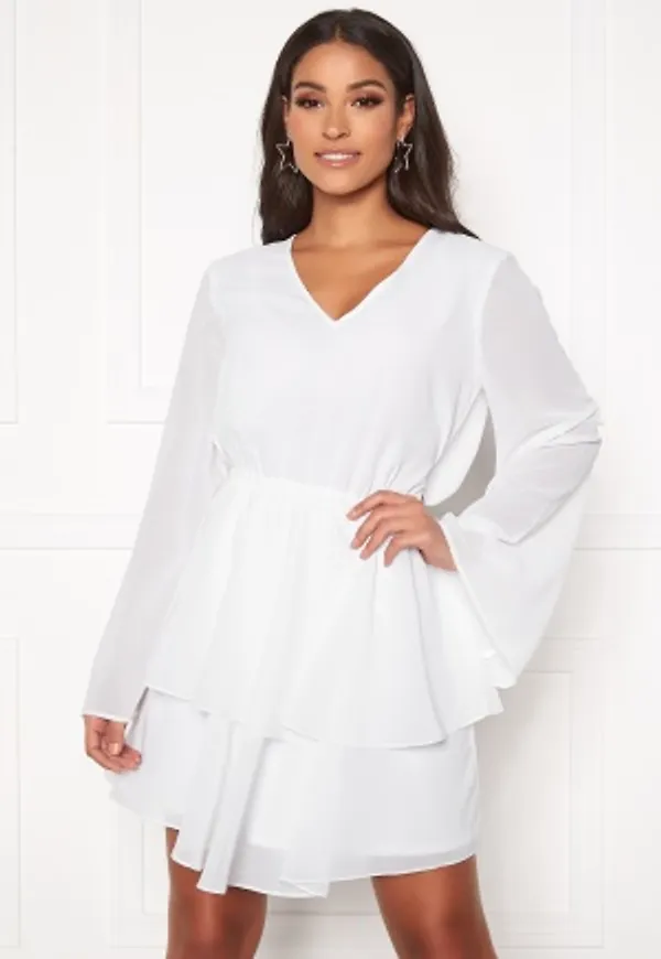 Rut & Circle Tuva Frill Dress White XXS