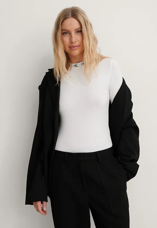 Calvin Klein Bodysuit Med Logga - White