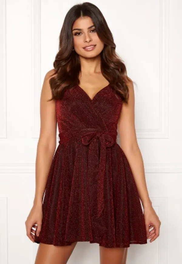 Goddiva Lurex Skater Dress Red XXL (UK18)