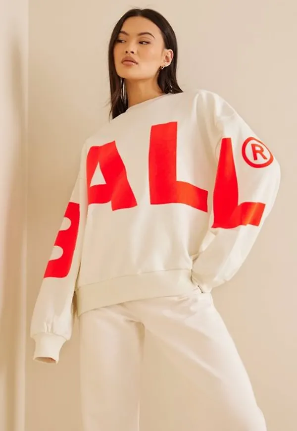BALL Ball Wham Flock Crew Neck Sweatshirts Offwhite