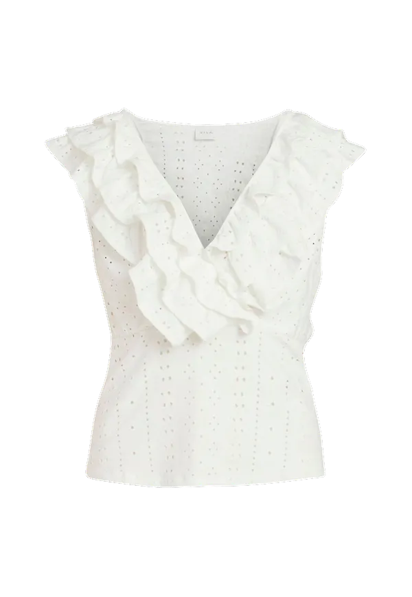 Vila - Topp viSanda S/L Top - Vit