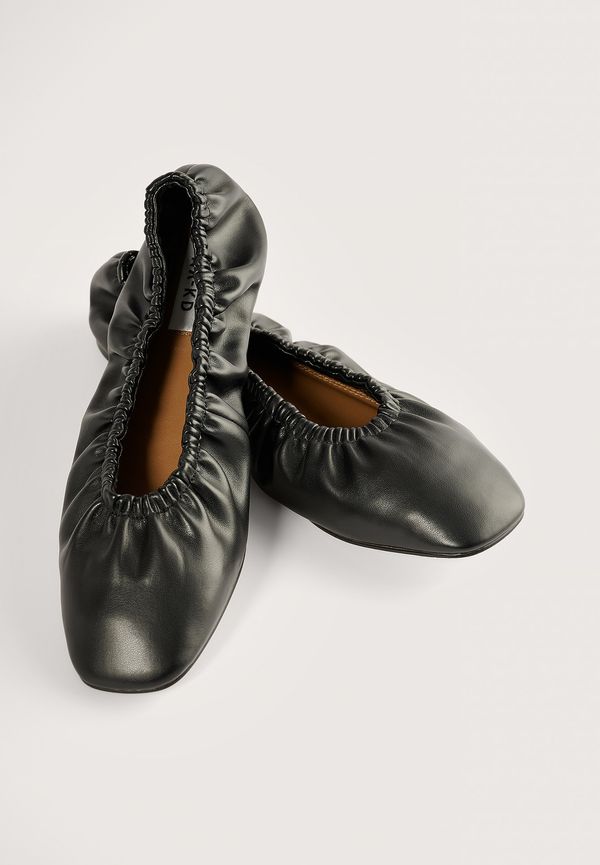 NA-KD Shoes Ballerina Med Rynk - Black