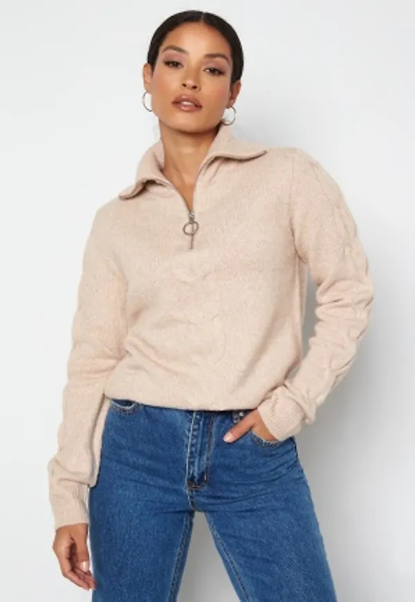 VILA Oaly L/S Zipper Top Birch M