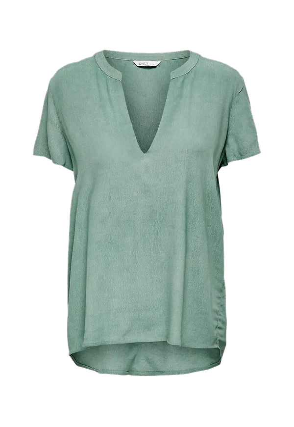 Only - Topp onlMolly SS V-neck - Grön