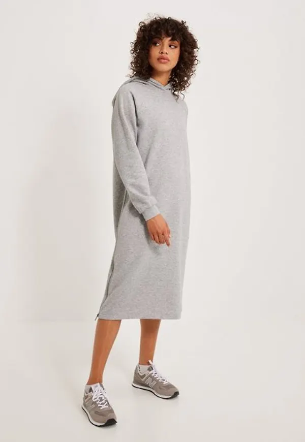 Noisy May Nmhelene L/S Sweat Dress Bg Noos Klänningar Light Grey Melange
