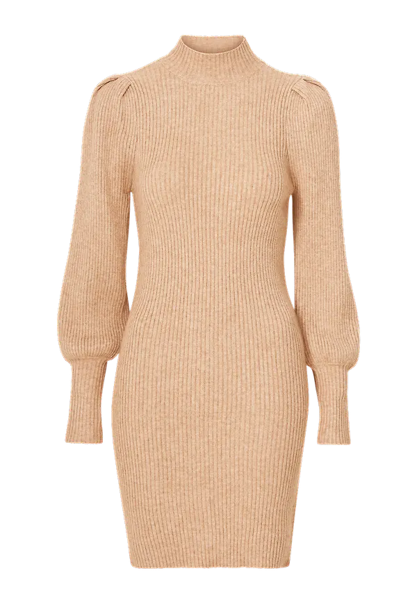 Only - Stickad klänning onlKatia L/S Dress CC Knt - Brun