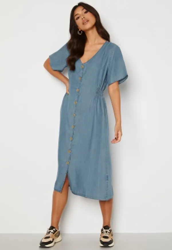ONLY Nikoline Smock Denim Dress Medium Blue Denim S