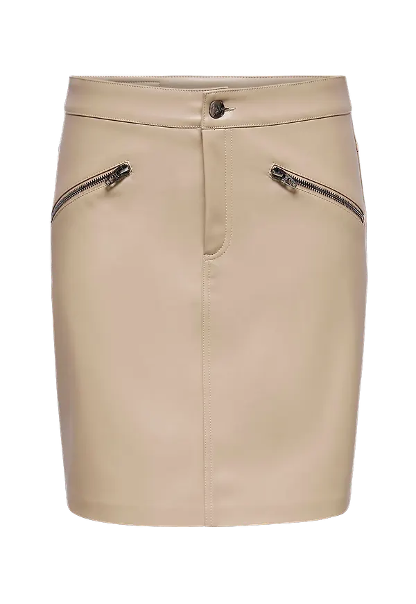 Only - Kjol onlHeide Faux Leather Skirt - Brun