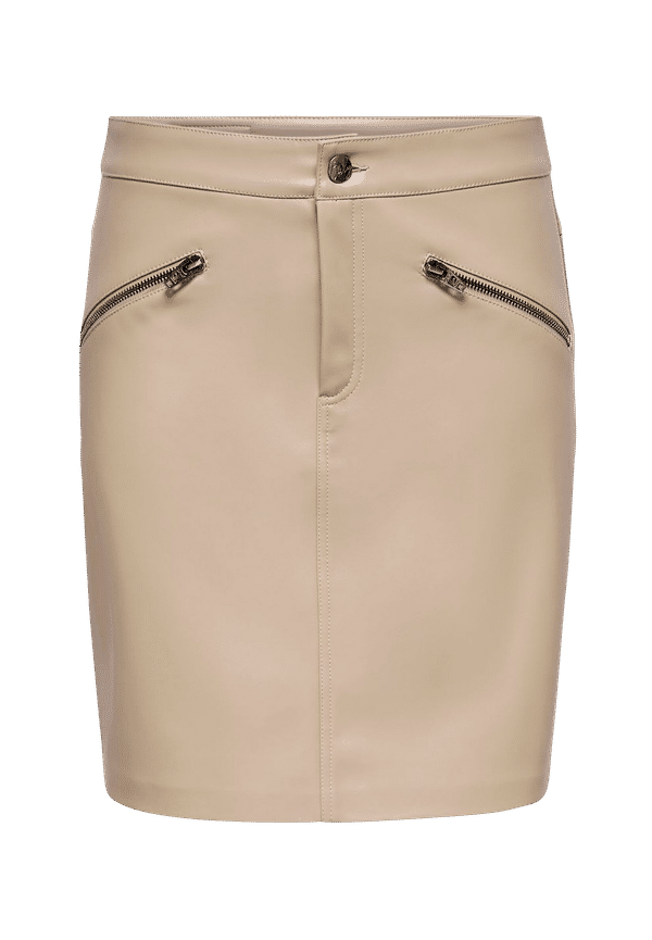 Only - Kjol onlHeide Faux Leather Skirt - Brun