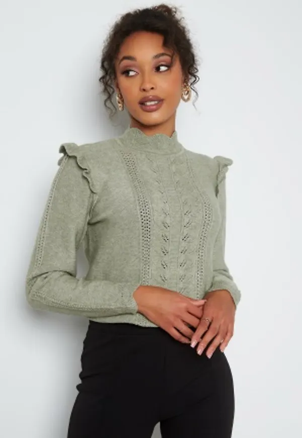 Object Collectors Item Portia Knit L/S Pullover Seagrass Detail:Mela L