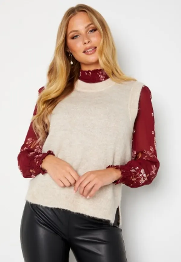 SELECTED FEMME Lulu Knit Vest O-Neck Birch Detail: Melang XL