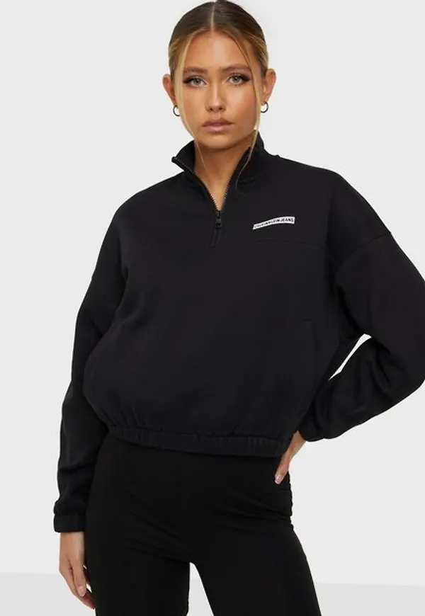 Calvin Klein Jeans Micro Flock Half Zip Tröjor Black
