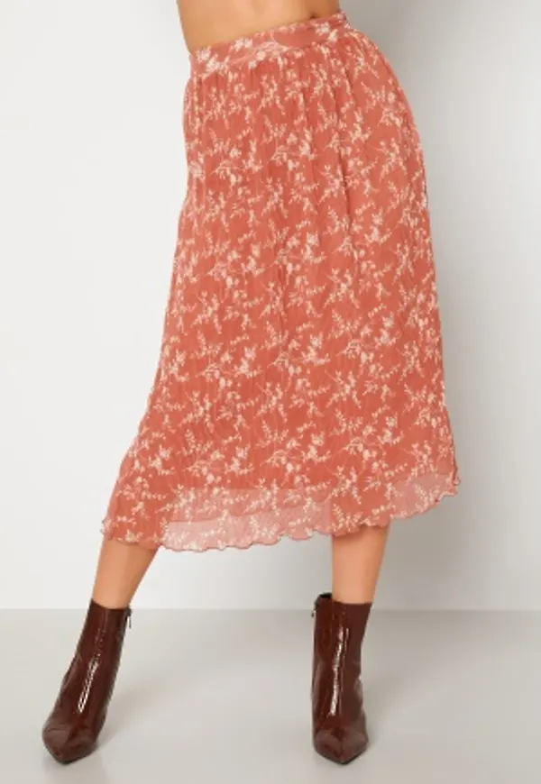 BUBBLEROOM Zarie pleated skirt Dusty pink / Floral 36