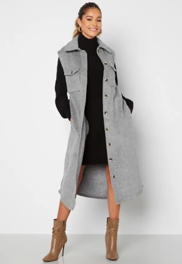 Object Collectors Item Vera Owen S/L Long Vest Medium Grey Melange 34