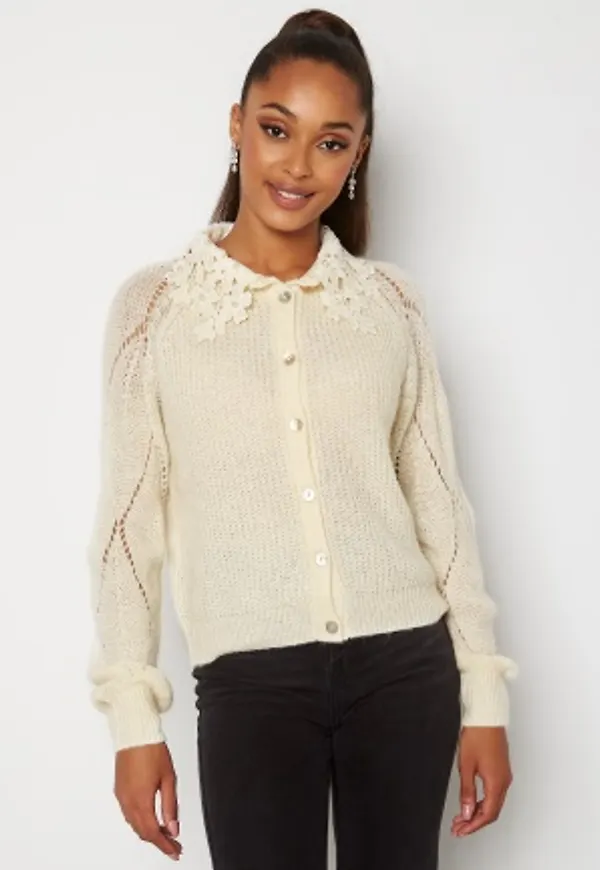 Y.A.S Fina LS Knit Cardigan Eggnog L