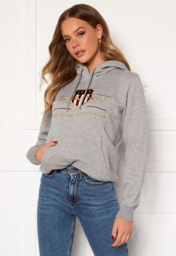 GANT Archive Shield Sweat Hoodie 93 Grey Melange XL
