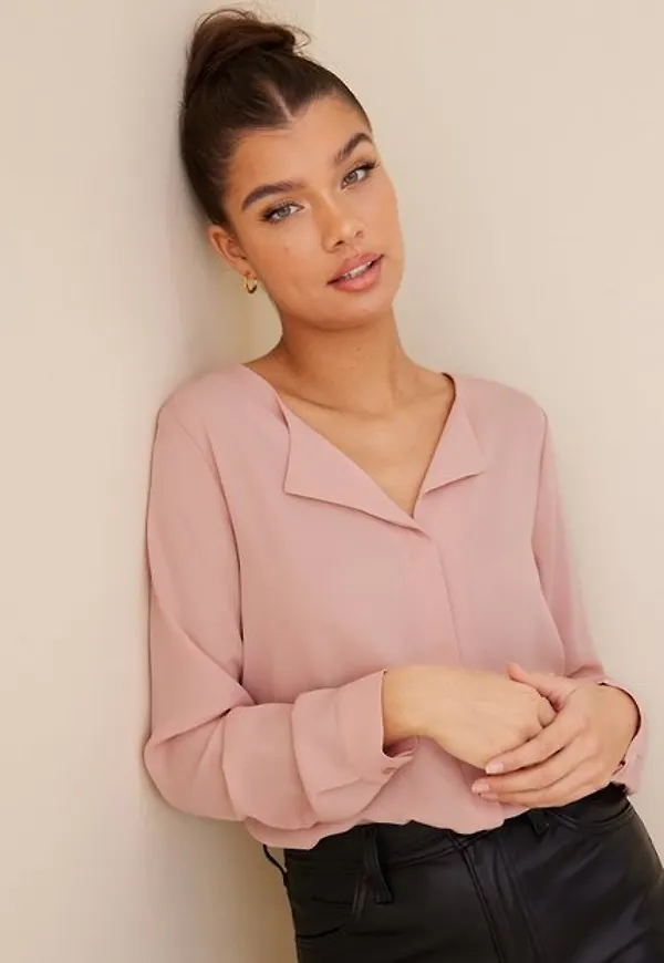 Vila Vilucy L/S Shirt - Noos Vardagsblusar Misty Rose