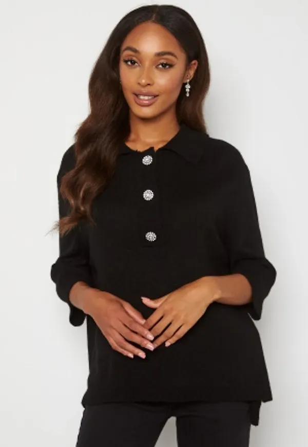 ONLY Paloma 2/4 Polo Pullover Black M