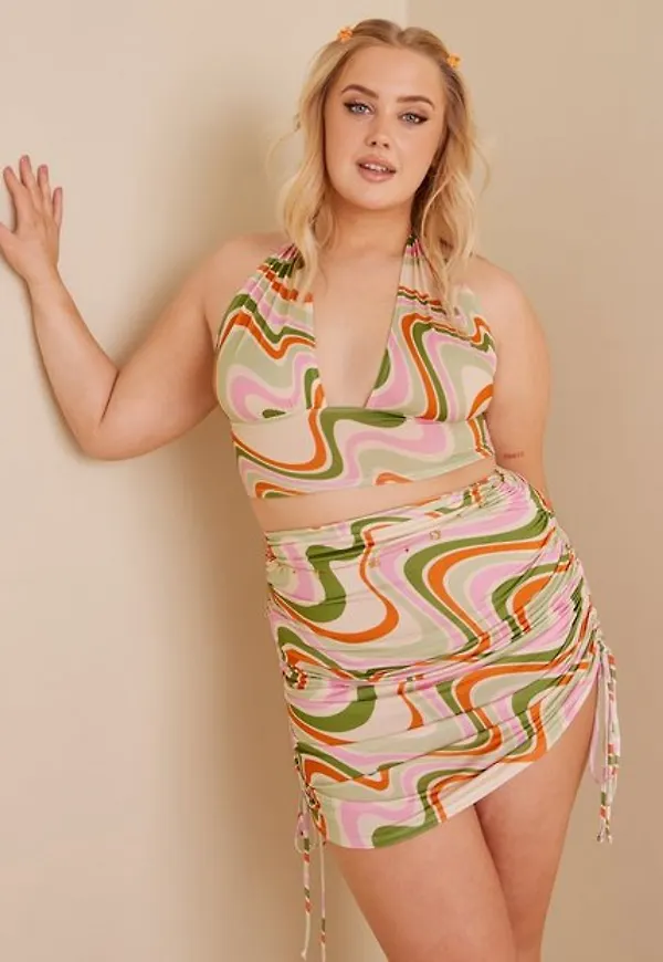 NLY One Drawstring Mini Print Skirt Minikjolar