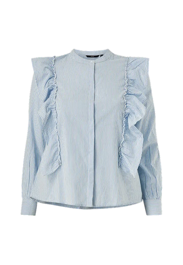 Vero Moda Curve - Blus vmBalder LS Shirt - Blå