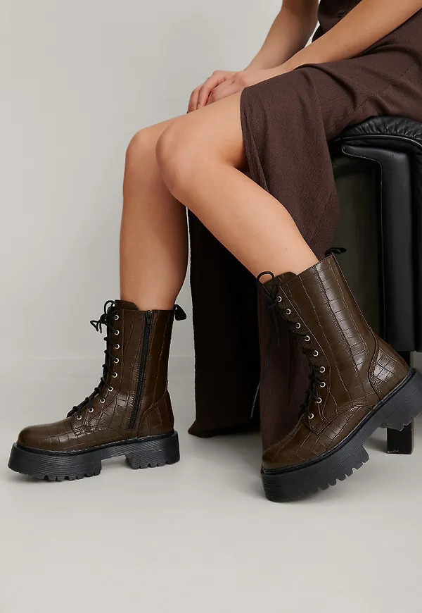 NA-KD Shoes Boots - Brown