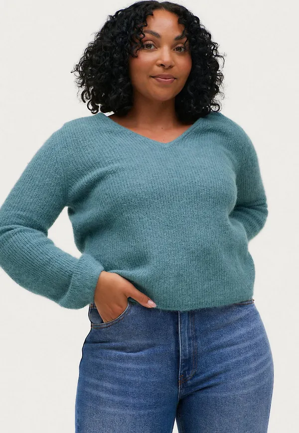 Soaked in Luxury - Tröja slTuesday V-Neck Jumper LS - Blå