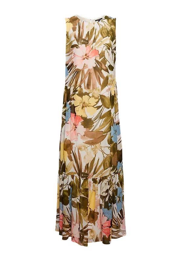 Esprit - Maxiklänning Flower Dress - Grön