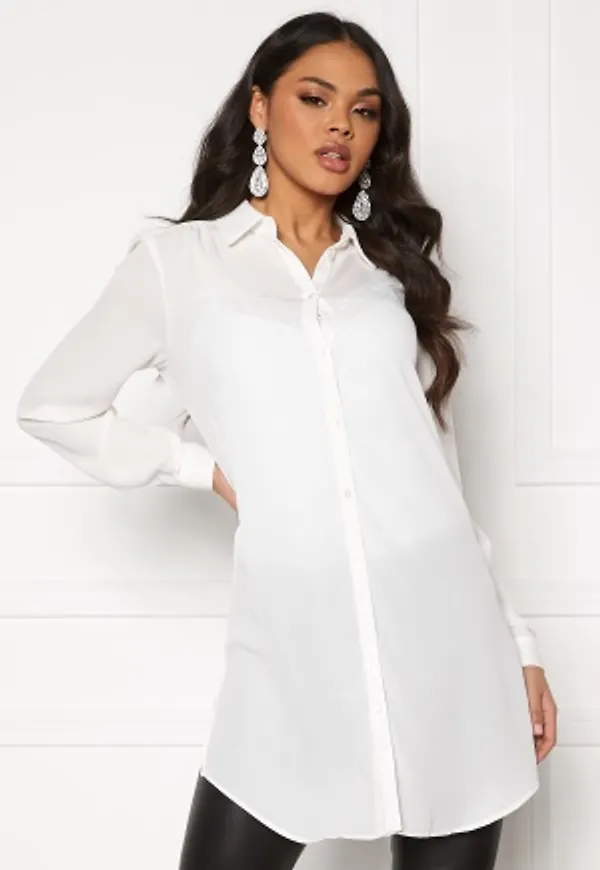 VILA Lucy Button L/S Tunic Snow White 40