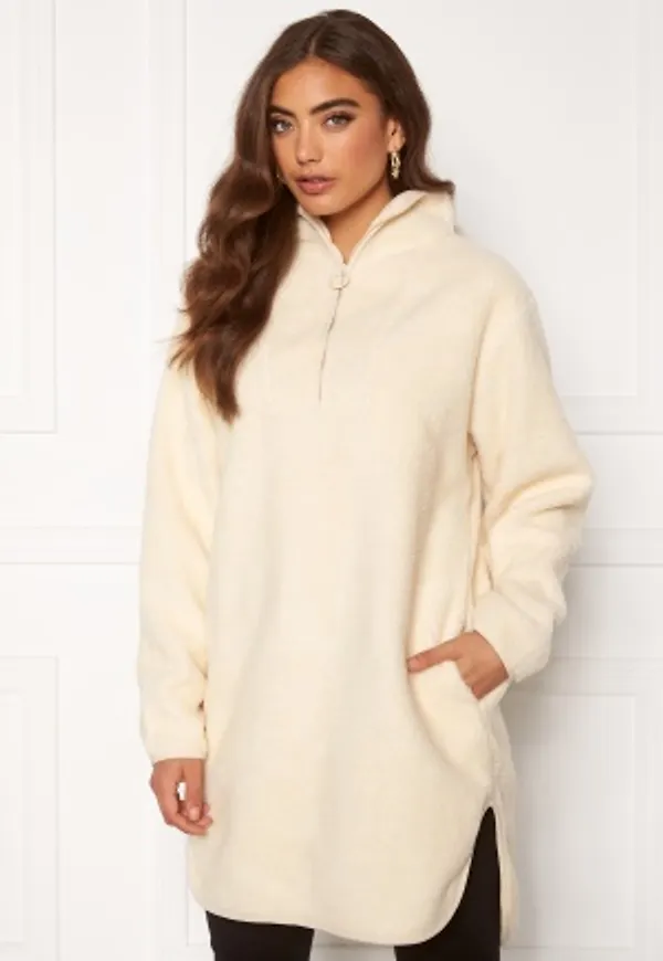 Pieces Sadie Teddy LS Dress Whitecap Gray XS