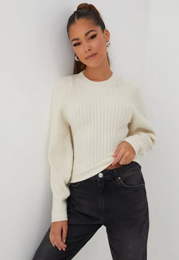 Gina Tricot Camille knitted sweater Stickade tröjor White