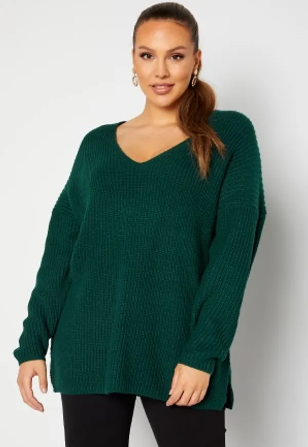 Vero Moda Curve Lea Long V-Neck Blouse Sea Moss 52/54