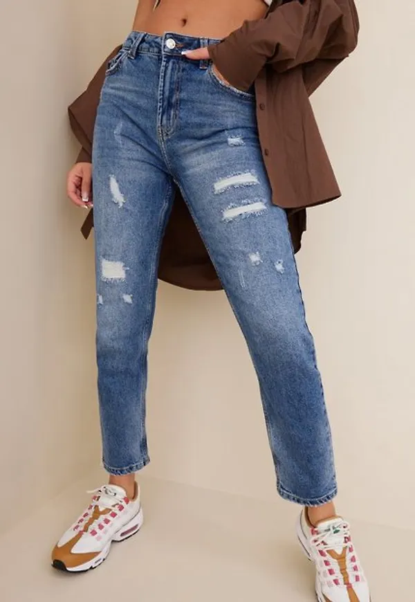 Only Onlemily Hw St Ank Dest Dnm MAS025 High waisted jeans