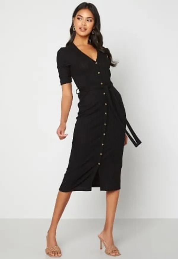 Happy Holly Sandie rib dress Black 48/50