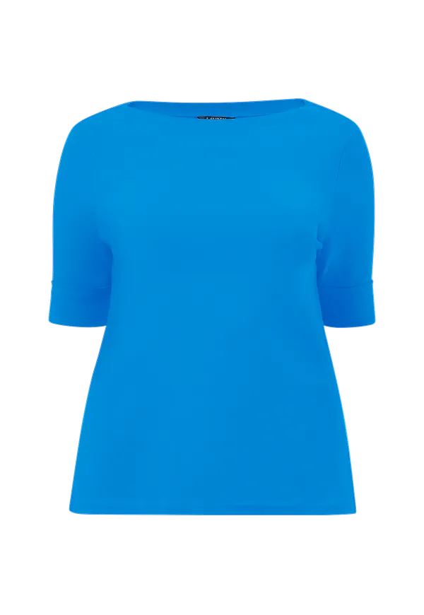 Lauren Ralph Lauren Curve - Topp Elb Slv Bt Nk Top - Blå