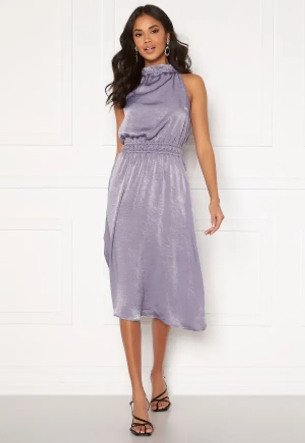 BUBBLEROOM Emalie high neck dress Grey-blue 34