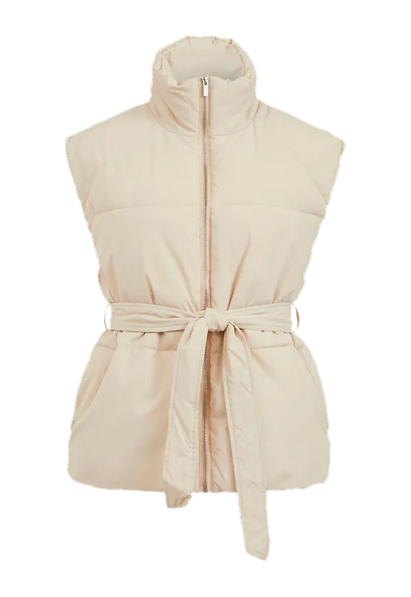 Vila - Väst viLoui Padded Belt Waistcoat - Beige