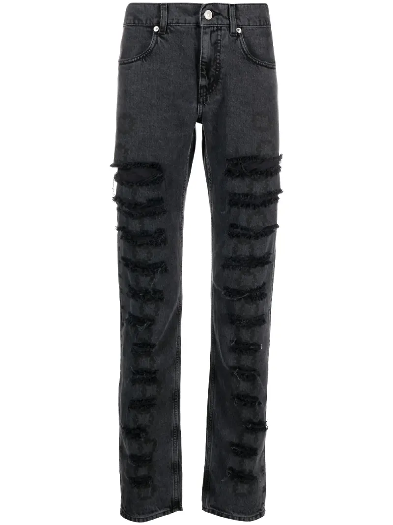 1017 ALYX 9SM skinny-jeans med sliten effekt - Svart