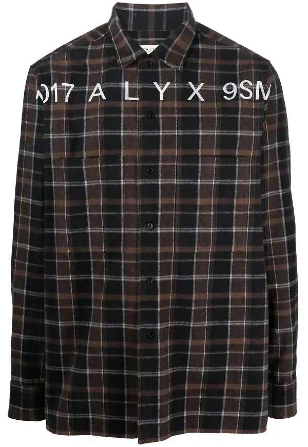 1017 ALYX 9SM skotskrutig skjorta - Brun