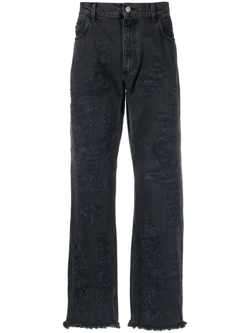 1017 ALYX 9SM straight-jeans med sliten finish - Svart