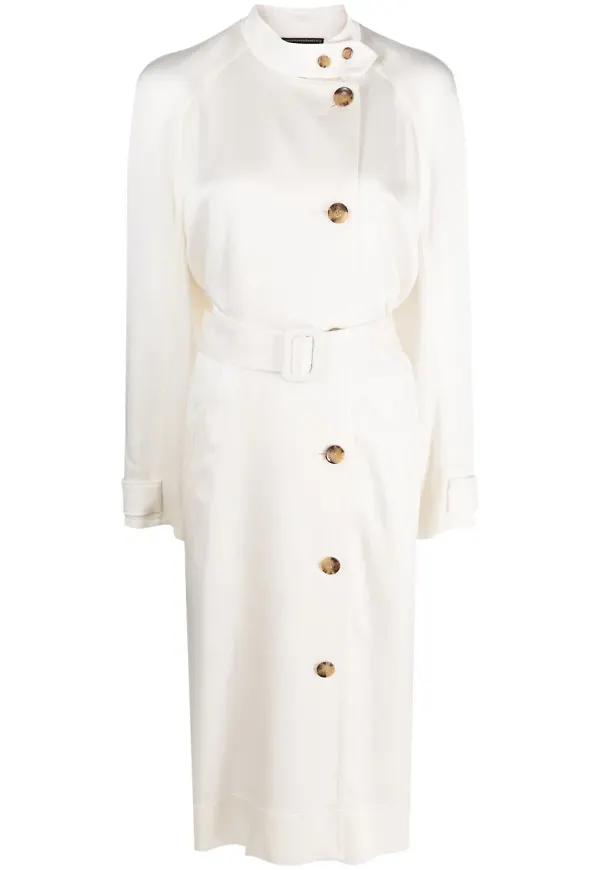 10 CORSO COMO dubbelknäppt trenchcoat - Vit