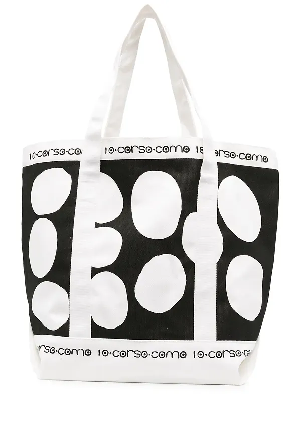 10 CORSO COMO totebag med tryck - Vit