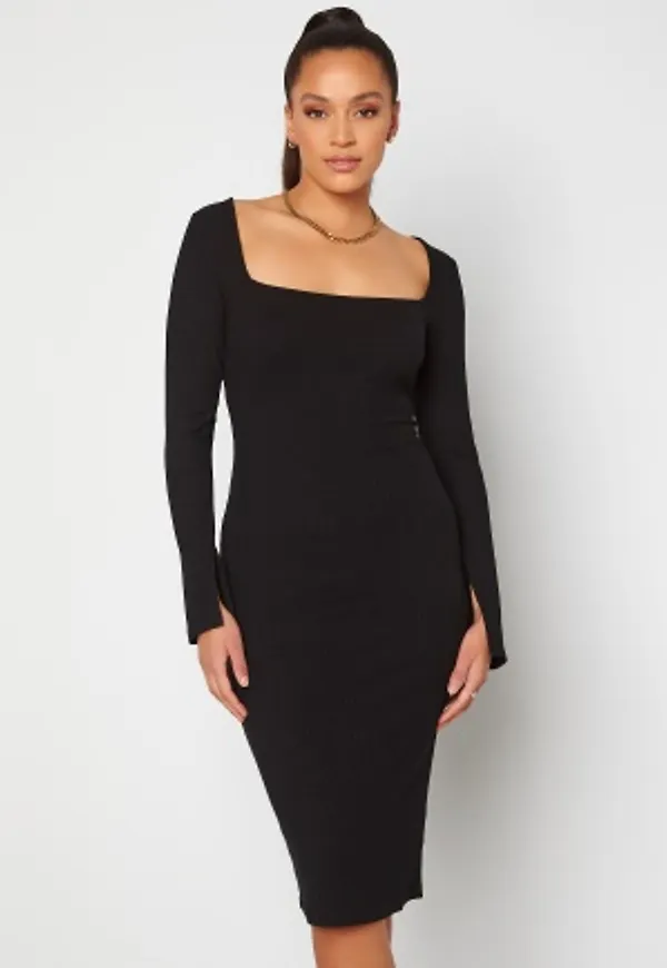Alexandra Nilsson X Bubbleroom Squareneck Midi Dress Black S