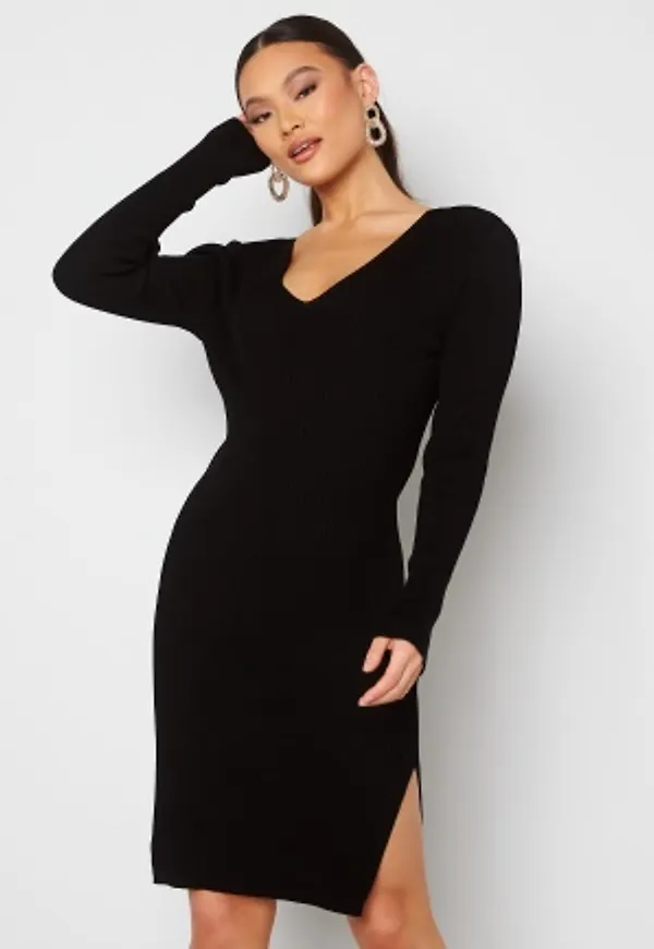VILA Gabbi L/S Slit Dress Black XL