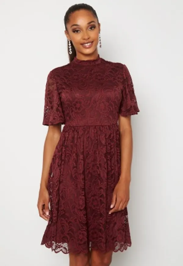 Happy Holly Li lace dress Wine-red 40