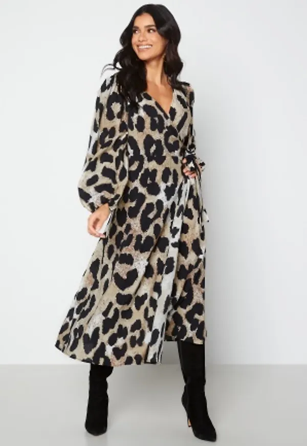 Object Collectors Item Leonora Wrap Midi Dress Sandshell Big Leo 36