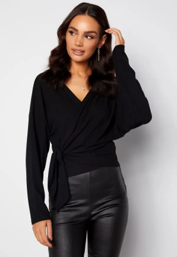 BUBBLEROOM Lykke wrap top Black XS