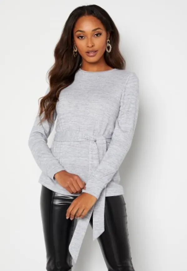 Happy Holly Beatrix belted top Grey melange 32/34