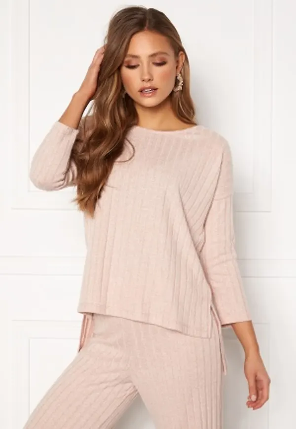VERO MODA Tilda 3/4 Rib Blouse Mocha Mousse XS