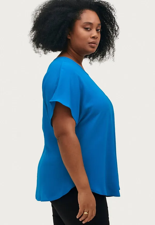 Zizzi - Blus vAnni S/S Top - Blå